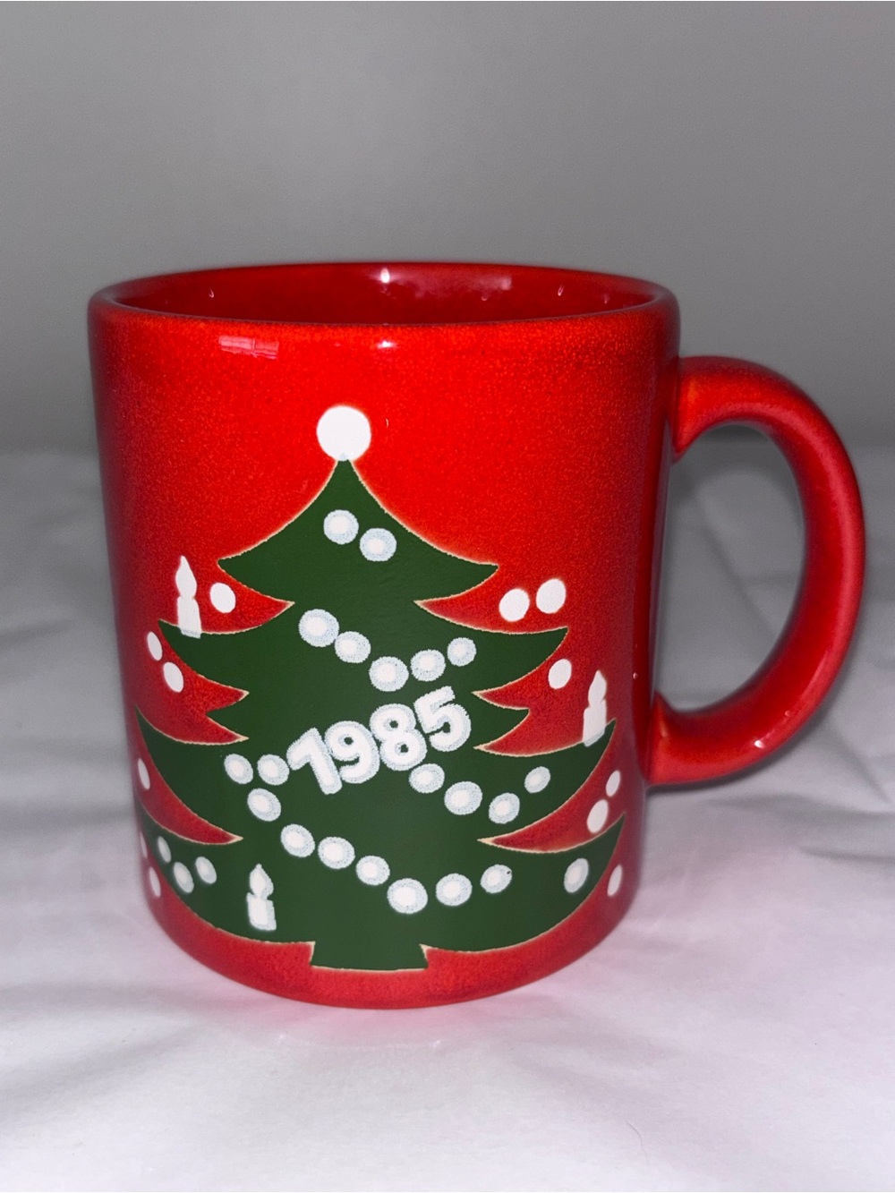 Waechtersbach vintage 1985 red Christmas Tree Tea Coffee Mug 10oz West Germany